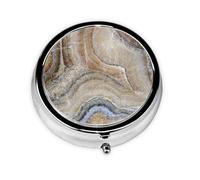 Pastillero, piedra de ónix, estampado azul pálido, pastillero redondo, organizador de medicinas, pastillero de viaje, organizador de pastillas de viaje