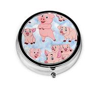 Pastillero Pig In The Sky Pastillero Para Monedero Lindo Organizador De Pastillas De Forma Redonda De Viaje Pequeño
