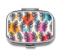 Pastillero Plumas Pastillero Portátil De 2 Compartimentos Organizador De Pastillas De Viaje