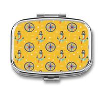 Pastillero portátil Anchor And Compass para organizar pastillas de viaje, pastillero para bolsillo