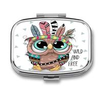 Pastillero Portátil Búho Lindo Compartimentos De La Caja De Pastillas 2 Con El Regalo Único A De Humedad De La Caja De Almacenamiento Del Dispensador Del