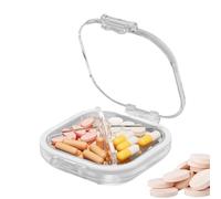 Pastillero portátil compacto - Estuche pequeño y duradero para uso diario, suave, moderno, ligero, suplemento de almacenamiento clasificado de silicona, cierre de seguridad, de pescado