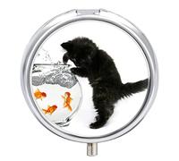 Pastillero portátil con 2 compartimentos para gatos