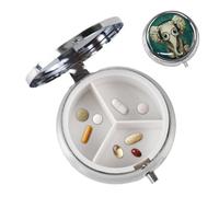 Pastillero portátil con 3 compartimentos para uso diario, recipiente para aceite de melocotón, ideal para hoteles, coches, gimnasios, aventuras al aire libre