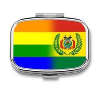Pastillero portátil con bandera de Bolivia LGBT Pride Bolivia para organizar pastillas de viaje para bolsillo de bolso