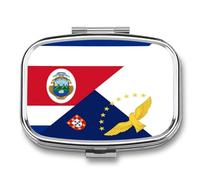 Pastillero portátil con bandera de Costa Rica Azores para organizar pastillas de viaje, pastilleros para bolsillo