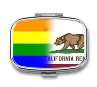 Pastillero portátil con bandera del estado de California LGBT Pride para organizar pastillas de viaje, pastilleros para bolsillo de bolso