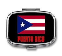 Pastillero portátil con bandera del orgullo de Puerto Rico, pastillero para viaje, pastillero para bolsillo