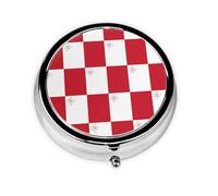 Pastillero portátil con diseño de bandera de Malta, 3 compartimentos, se puede poner en la cartera, bolsillo, ligero y cómodo, mini pastillero redondo