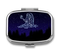 Pastillero portátil con diseño de cielo nocturno con la constelación de Virgo, pastillero de viaje, pastillero para bolsillo