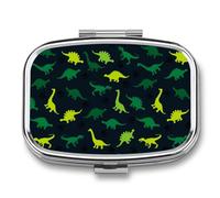 Pastillero portátil con diseño de dinosaurios, organizador de pastillas de viaje, pastillero para bolsillo