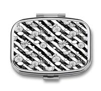 Pastillero portátil con diseño de naranjas de limón, pomelo, organizador de pastillas de viaje, pastillero para bolsillo de bolso