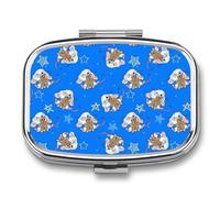 Pastillero portátil con diseño de ratón y hombre de jengibre, organizador de pastillas de viaje, pastillero para bolsillo de bolso