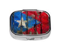 Pastillero portátil con estampado de bandera de Puerto Rico para bolso, bolsillo, regalos de viaje