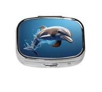 Pastillero portátil con estampado de delfín 3D de animales, organizador para bolso, bolsillo, regalos de viaje