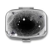 Pastillero portátil con forma de nido de arañas de viuda negra, organizador de pastillas de viaje, pastilleros para bolsillo de bolso