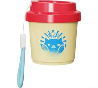 Pastillero portátil con forma de taza de café con tres compartimentos y sellado a prueba de humedad diseñado para un almacenamiento diario eficiente de medicamentos (rojo)