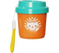 Pastillero portátil con forma de taza de café con tres compartimentos y sellado a prueba de humedad diseñado para un almacenamiento diario eficiente de medicamentos (azul)