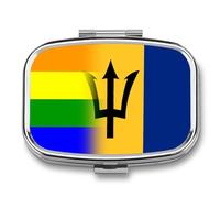 Pastillero portátil con la bandera de Barbados LGBT Pride Barbados para organizar pastillas de viaje, pastilleros para bolsillo