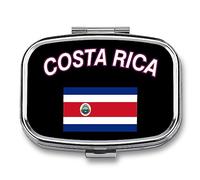 Pastillero portátil con la bandera del estado de Costa Rica, organizador de pastillas de viaje, pastillero para bolsillo de bolso
