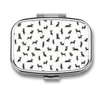 Pastillero portátil con silueta saludable para perro chihuahua, organizador de pastillas, pastillero de viaje, pastillero para bolsillo