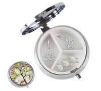 Pastillero portátil, contenedor portátil de 3 compartimentos, 1.97 x 1.97 x 0.63 pulgadas, compacto y almacenamiento de medicamentos, organizador diario y de suplementos para bolsillo, bolso y viajes