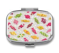 Pastillero Portátil Cute Colorful Candy Compartimentos De La Caja De Pastillas 2 Con El Regalo Único A De Humedad De La Caja De Almacenamiento Del Dispensador Del