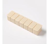 Pastillero portátil de 1/2/3/4 piezas, caja organizadora de tabletas de 7 días con diseño de braille para almacenar vitaminas, fácil de abrir y recordatorio para tomar medicamentos (beige, 1)