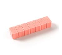 Pastillero portátil de 1/2/3/4 piezas, caja organizadora de tabletas de 7 días con diseño de braille para almacenar vitaminas, fácil de abrir y recordatorio para tomar medicamentos (rosa, 1)