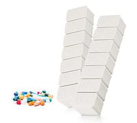 Pastillero portátil de 7 rejillas de gran capacidad para tabletas, organizador de contenedores para oficina, viajes, albaricoque