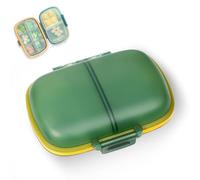 Pastillero portátil de bolsillo - Pastillero diario de 8 compartimentos para vitaminas y medicamentos (verde)