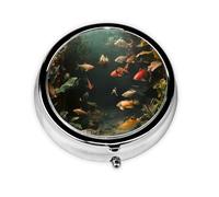Pastillero portátil de estanque de peces de mar profundo, pastillero de 3 compartimentos, se puede poner en la cartera, bolsillo, ligero y cómodo, mini pastillero redondo