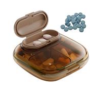 Pastillero portátil, dispensador de pastillero - Estuche organizador de medicamentos de viaje - Estuche de viaje pastillero, contenedor diario para píldoras, collar para medicamentos