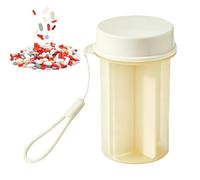 Pastillero Portátil,Dispensador Hermético Antihumedad Para Masticables | Con Cordón 4 Compartimentos Frascos Vacíos - Para Niños Hombres Mujeres Bolso Bolsillo Hogar Coche Trabajo Mañana Tarde