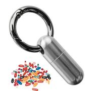 Pastillero portátil - Estuche portátil de metal para píldoras de medicamentos, resistente al agua, de titanio, para píldoras de medicamentos, caja de píldoras inoxidable, llavero diario
