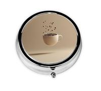 Pastillero portátil flotante para taza de café, pastillero de 3 compartimentos, se puede poner en la cartera, bolsillo, ligero y cómodo, mini pastillero redondo