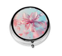 Pastillero portátil Flying Crystal Petals, pastillero de 3 compartimentos, se puede poner en la cartera, bolsillo, ligero y cómodo, mini pastillero redondo