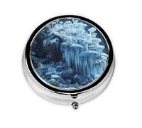 Pastillero portátil Frozen Forest con 3 compartimentos, se puede poner en la cartera, bolsillo, ligero y cómodo, mini pastillero redondo