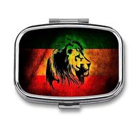 Pastillero portátil Lion Reggae Jamaica para organizar pastillas de viaje, pastillero para bolsillo