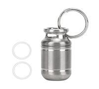pastillero portátil, Mini soporte para medicamentos de aleación de titanio, resistente al agua con llavero, pastillero de primeros auxilios para deportes y camping