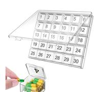 Pastillero portátil - Organizador de medicamentos con compartimentos grandes, pastillero diario | Portátil y compacto almacenamiento de píldoras mensual, organizador de píldoras personal para mujeres