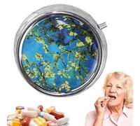 Pastillero portátil, organizador de pastillas de viaje con 3 compartimentos, almacenamiento de aceite de pescado para viajes de negocios, escuela, universidad, hotel, al aire libre, viajes largos por