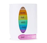 Pastillero Portátil, Organizador de Pastillas, for 7 Días, Mañana, Mediodía, Tarde, Noche, con 4 Compartimentos, Pastillero de Plástico, Sin BPA, Pastillero Grande, Caja Semanal for Medicamentos, Port