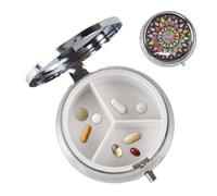 Pastillero portátil, organizador de píldoras de 3 compartimentos, cierre seguro de 1.97 x 1.97 pulgadas, diseño fácil de viajar, soporte compacto para medicamentos para bolsillo, bolso, suplementos