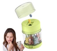 Pastillero portátil, organizador de viaje, pastillero de 7 días, 1.97 x 1.97 x 2.76 pulgadas, cortador integrado, almacenamiento de bolsillo compacto, contenedor azul, para bolso, camping, familia