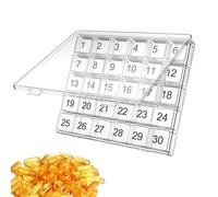 Pastillero portátil, pastillero diario | Contenedor de almacenamiento de píldoras Caja de píldoras de 30 días: estuches de píldoras de caja de viaje de gran capacidad, organizadores de píldoras