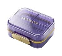 Pastillero portátil, pastillero semanal - Estuche de almacenamiento para medicamentos de doble capa de 7 compartimentos - Pastillero con tapa, caja de organización de viaje de negocios para bolso,