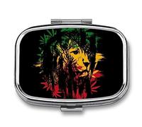 Pastillero portátil Rasta Lion para organizar pastillas de viaje, pastillero para bolsillo