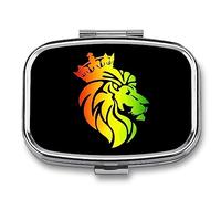 Pastillero portátil Rasta-Reggae-Lion para organizar pastillas de viaje, pastillero para bolsillo