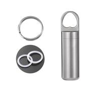 Pastillero portátil resistente al agua, llavero de metal para botellas pequeñas, estuche de bolsillo para viajes y uso diario
